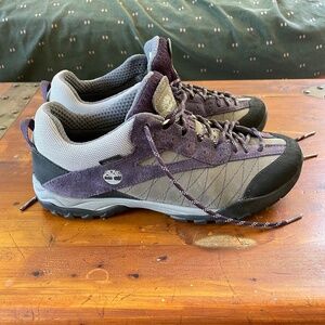 Timberland Carrigan Notch Purple Gray Suede Waterproof Hiking Sneakers Women 8.5